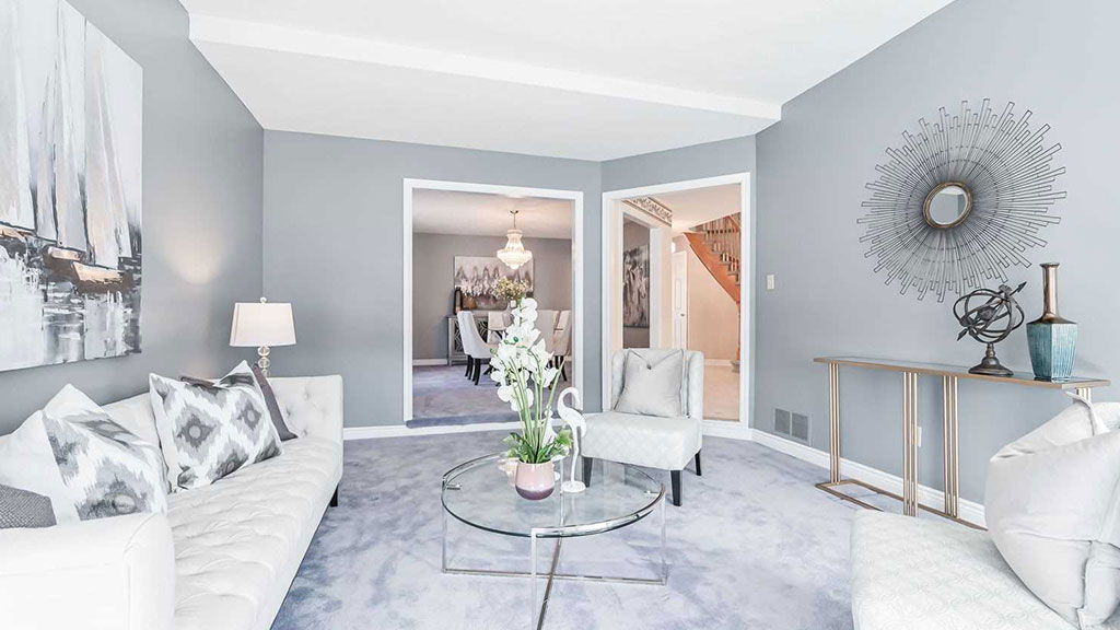 Living room in Toronto property for sale after Staged Set Sold’s services