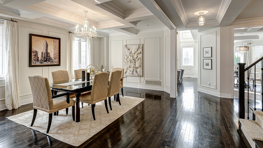 Professionally staged dining room in Toronto house